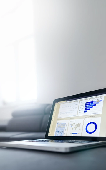 Laptop screen displaying business analytics