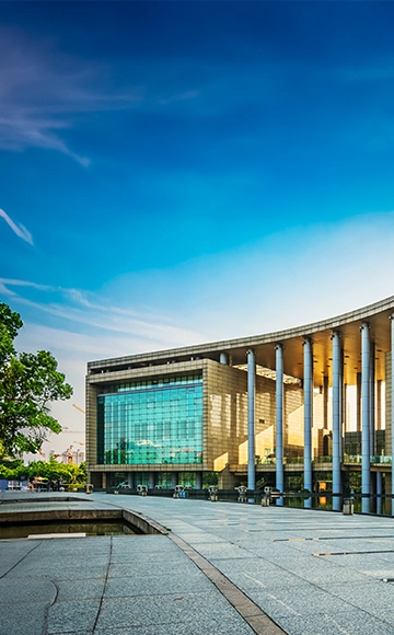 Modern building with glass walls