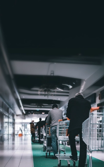 People with shopping carts